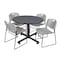 Kobe Kobe Round Table & Chair Set, Wood, Metal, Polypropylene Top, Grey TKB48RNDGY44GY - alternate 1